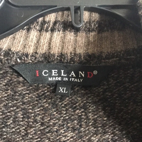 Iceland  mens wool blend made in Italy quarter zip pullover sweater size XL - Picture 6 of 12